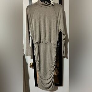 NWT Tan/Gray Express long sleeve dress. Size small.